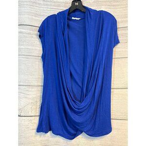 Free To Live Royal Blue Draped Front Top Size L